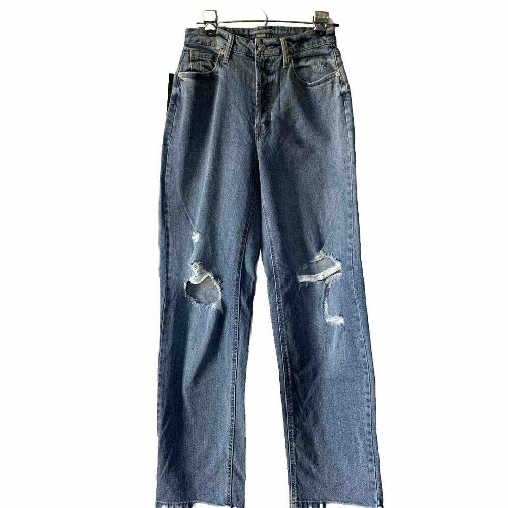 Women's Super-High Rise Distressed Straight Jeans Wild Fable Size 17 31” Inseam